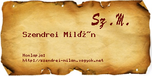 Szendrei Milán névjegykártya